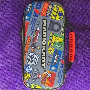 Mario Kart Gray Carry Case with Red Handle